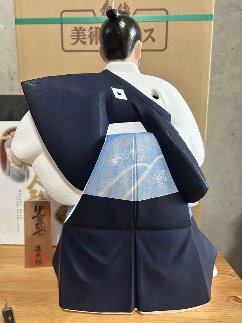 【博多人形】黒田武士 ガラスケース付き 新品未使用