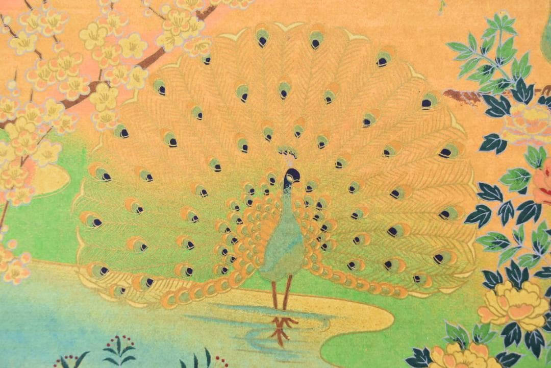 【複製】作者不詳/花鳥図/横物/工芸品/掛軸/名家伝来/AA-549