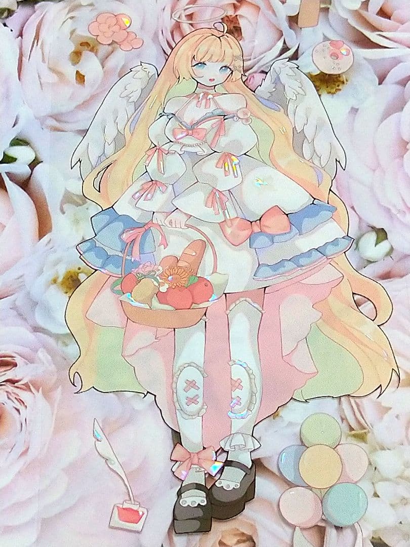 J469＃天使夜餐(贝壳光)阅后即焚切り売り海外人物マステ女の子