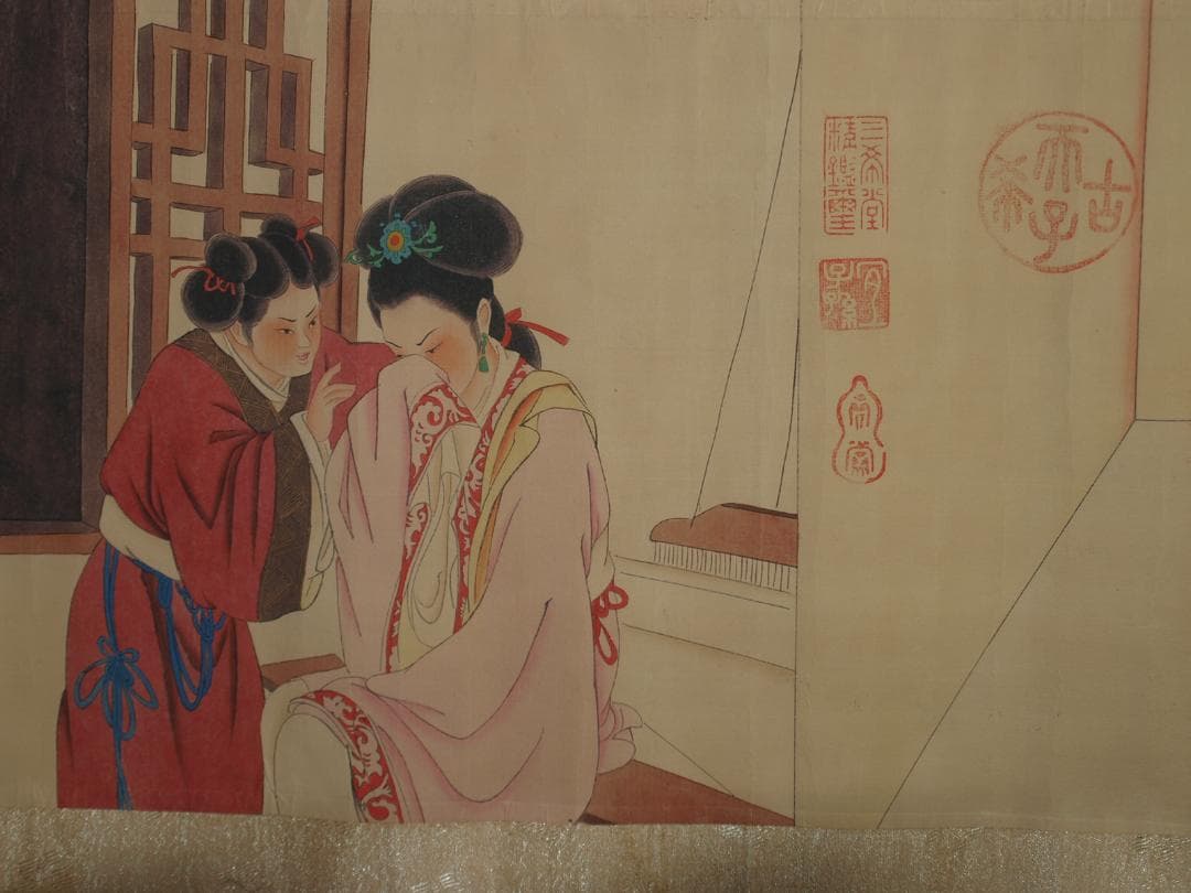 骨董市仕入れ品　中国唐時代の掛軸　激安骨董品　肉筆保証 BD418A8-2