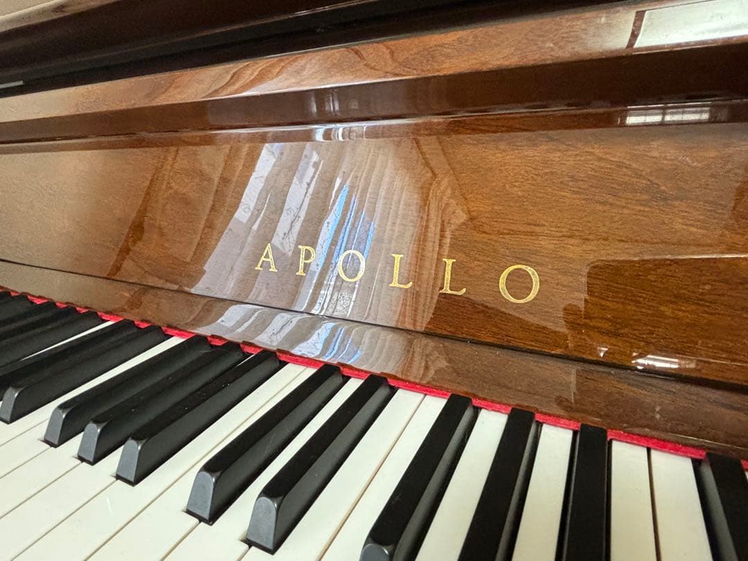 APOLLO 猫足アップライトピアノ ブラウン 椅子付き