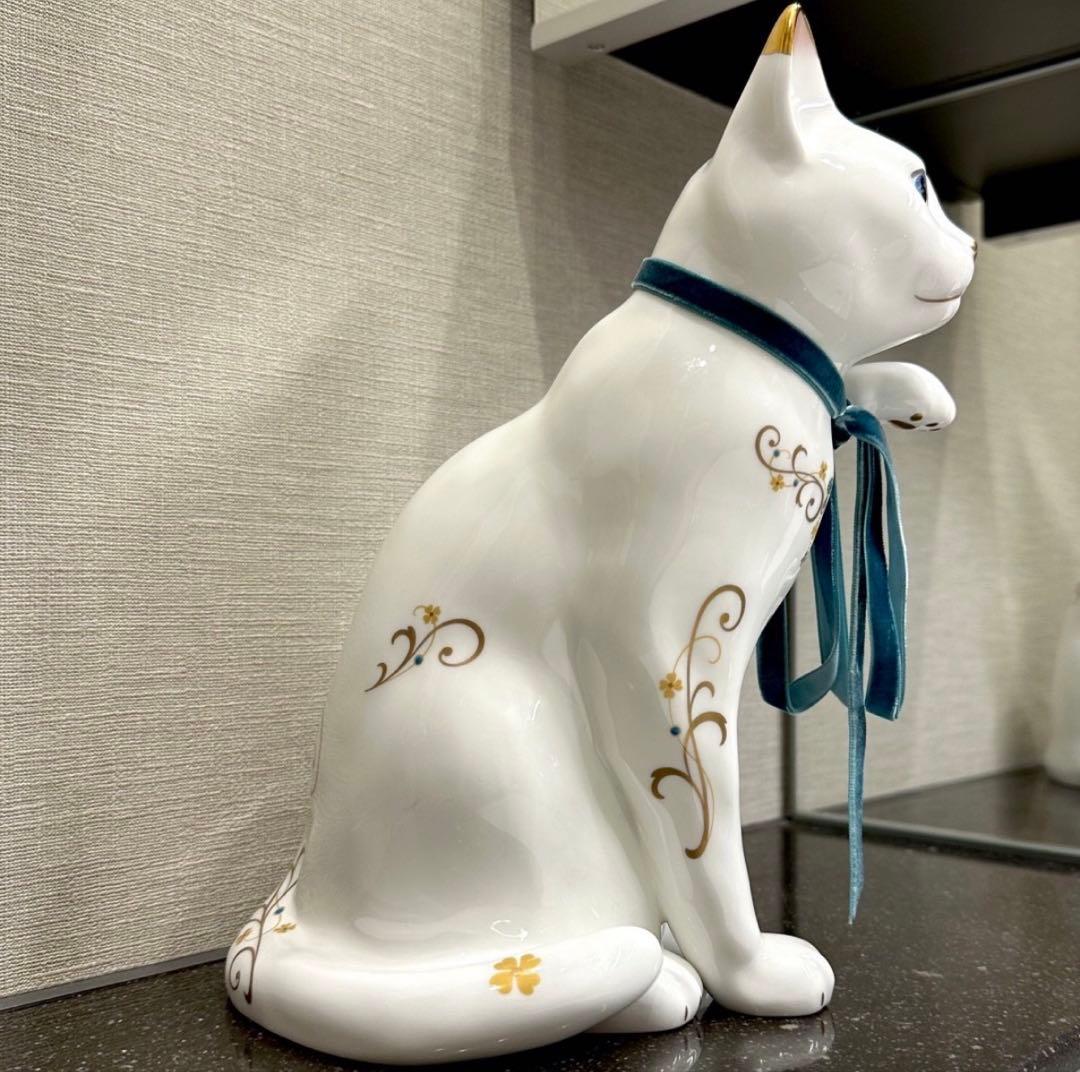 ノリタケ　置物 招き猫(大) アラベスク