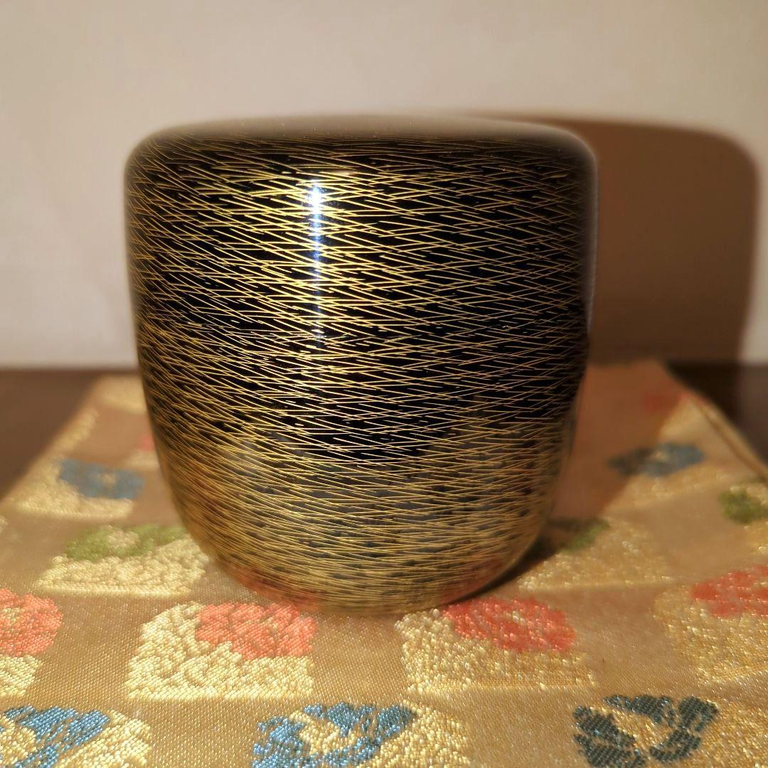 【特価！】【茶道具】棗 松葉沈金　輪島塗　 加門彰作　共箱