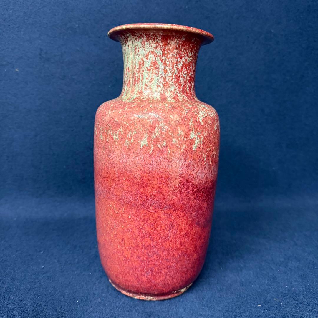 辰砂 花器 花瓶 壺 唐物 中国古美術 時代 古玩 当時物 旧家 蔵出 骨董品