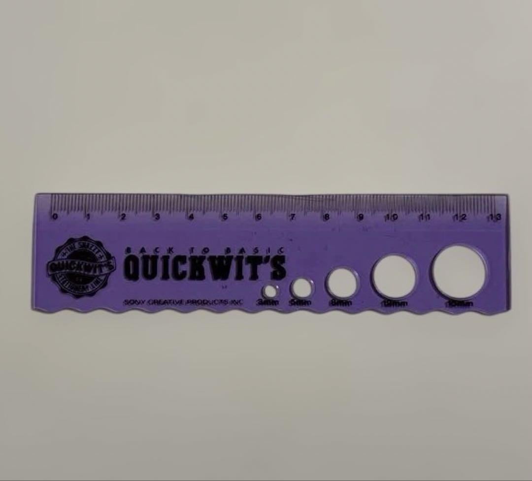 【匿名配送】QUICKWITS 紫色 定規　ものさし　 文房具　1987