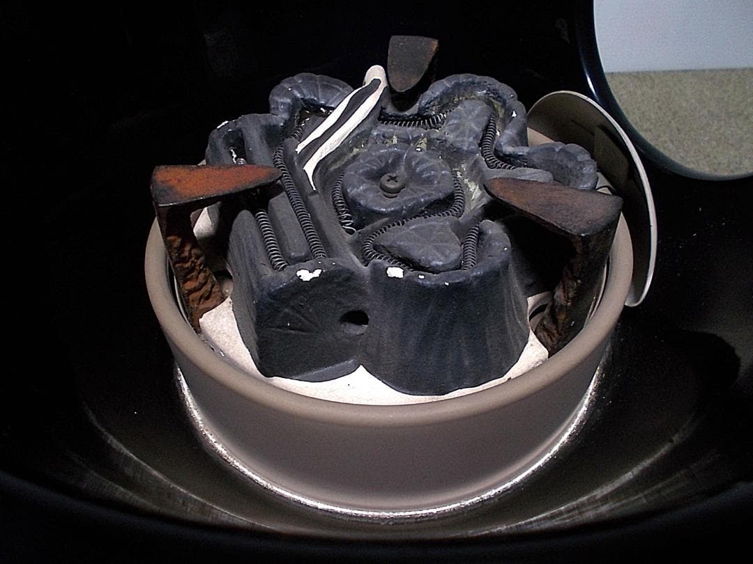 茶道具 風炉型野々田電熱器 黒真塗 茶釜 送料込み