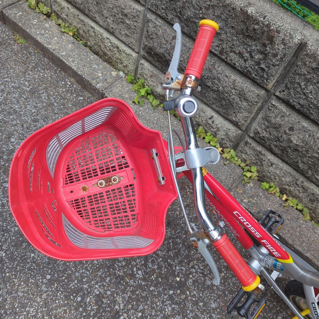 Cross Fire 子供用自転車 赤/シルバー　サイズ１８(東京北区）