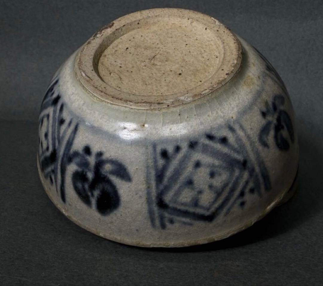 安南古染付/香合 蓋物 茶道具 アンティーク/東アジア骨董