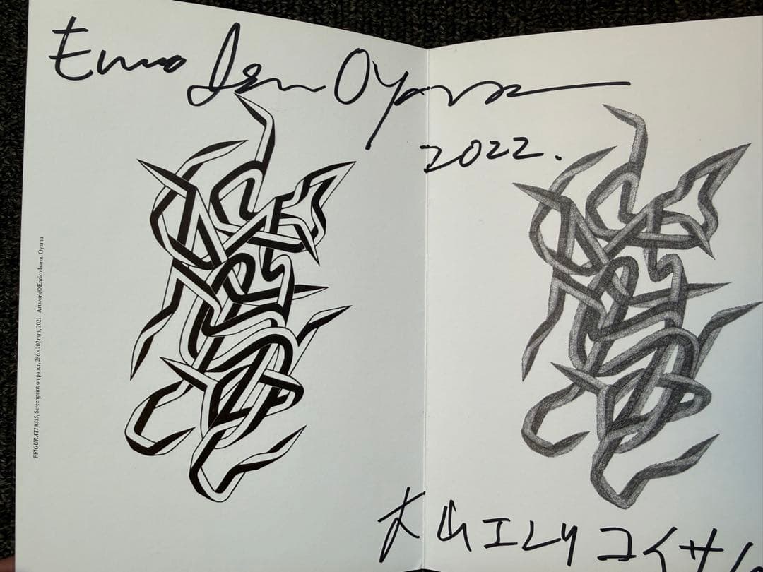 大山エンリコイサム 直筆サイン入り DM カード