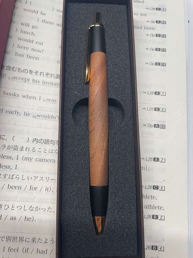 ボナンペン　欅　シャープペンシル　真鍮金具