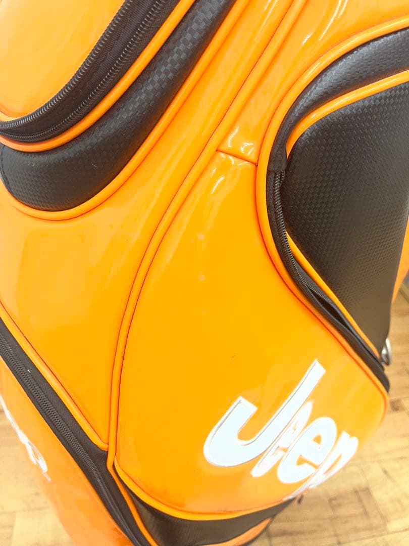 非売品 Jeep ジープ キャディバッグ エナメル オレンジ ゴルフ　車　自動車
