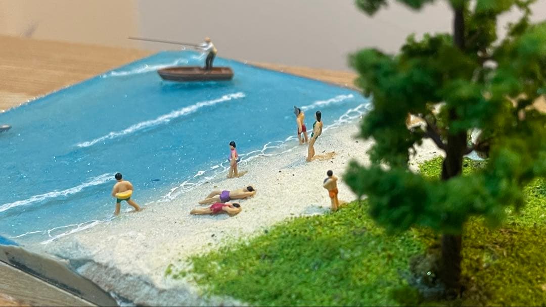 美しい海と砂浜　レジン　ジオラマ