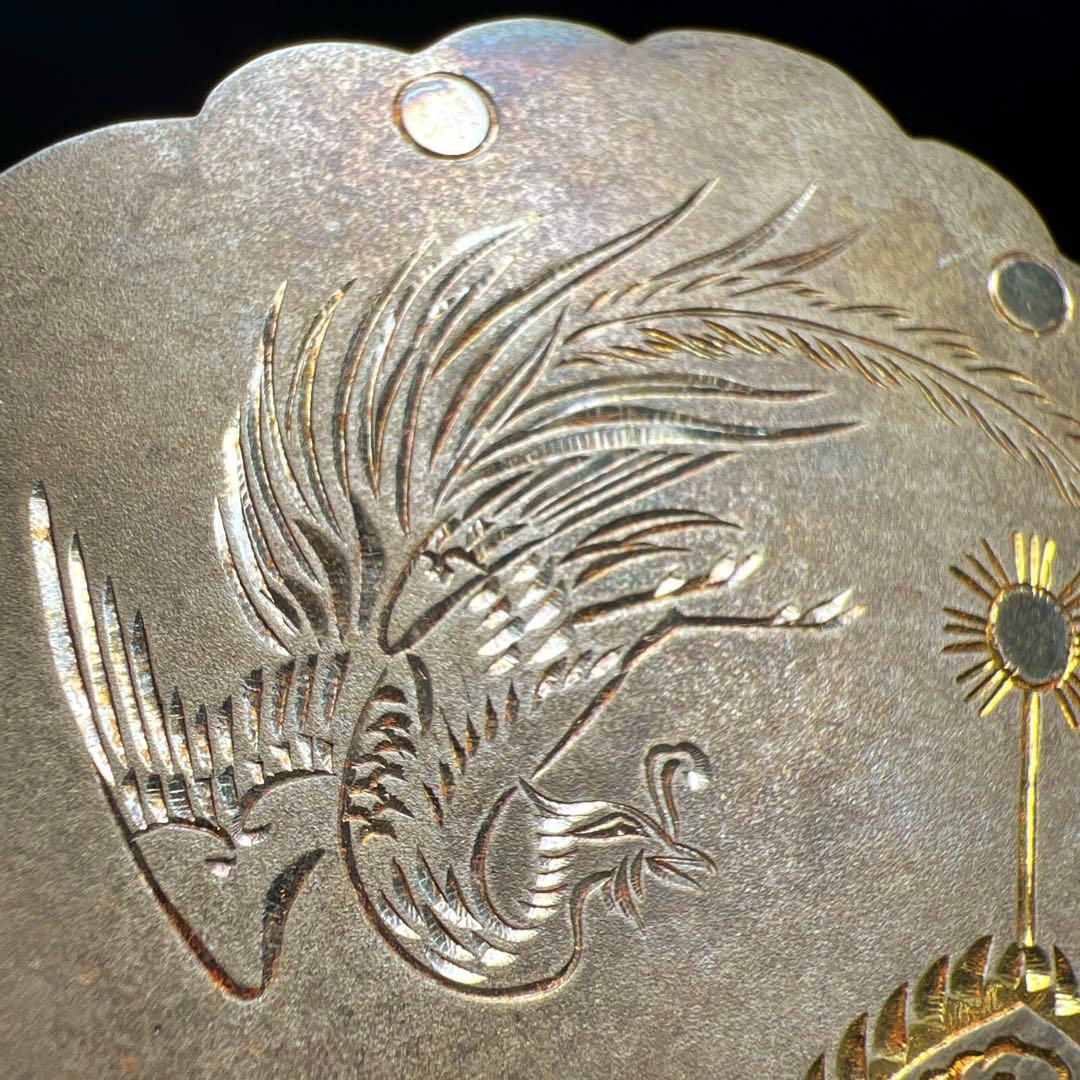 皇室ボンボニエール　鳳凰雅楽火災太鼓　純銀生駒製　共箱付　72g