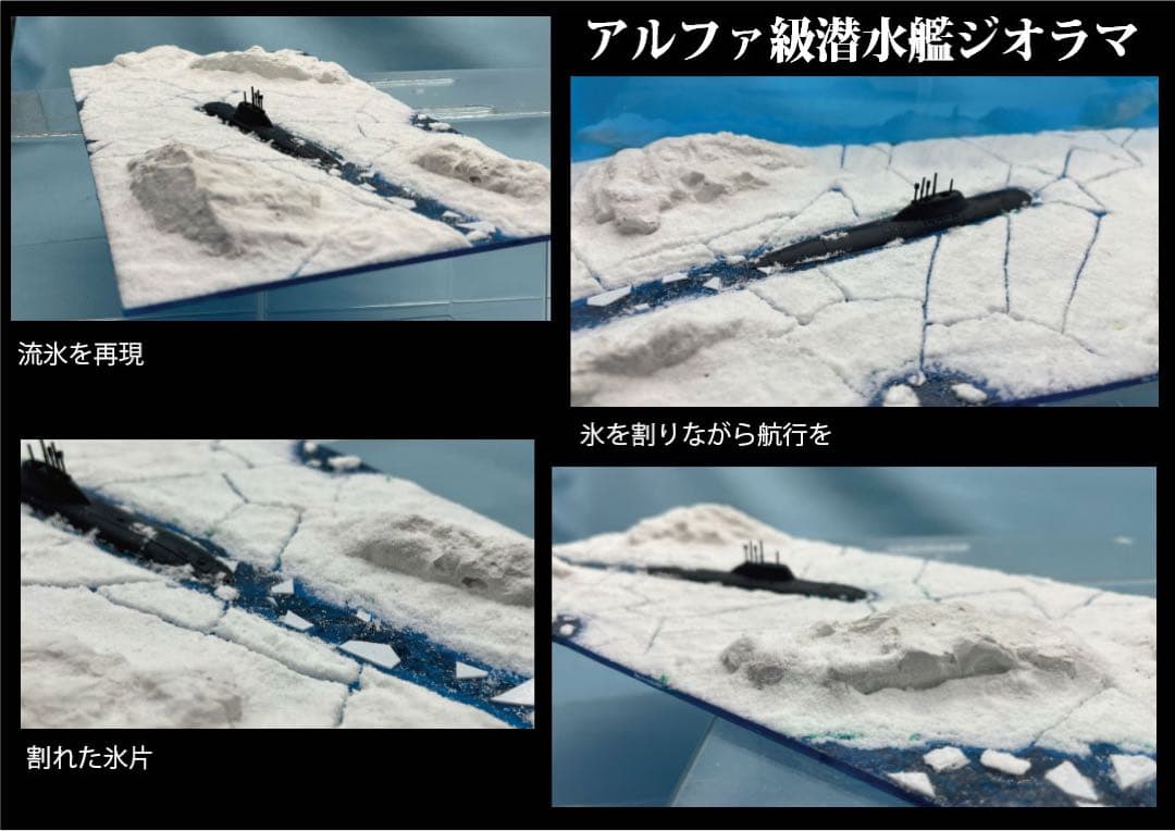 タイフーン級潜水艦　流氷ジオラマ