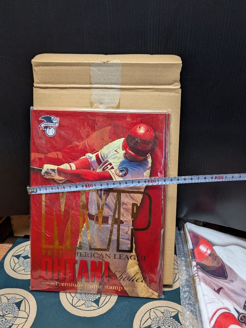 大谷翔平タオルMVP受賞記念品サインハガキセット、