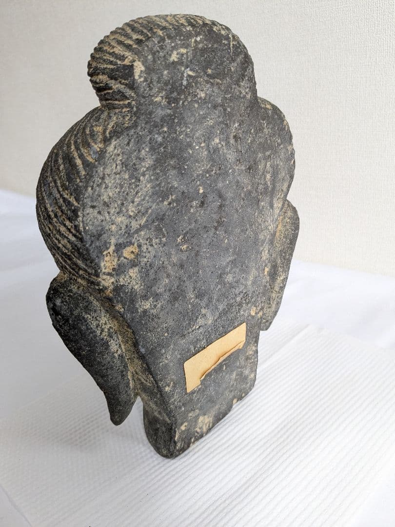 石製仏像頭部 彫刻オブジェ 中国古美術