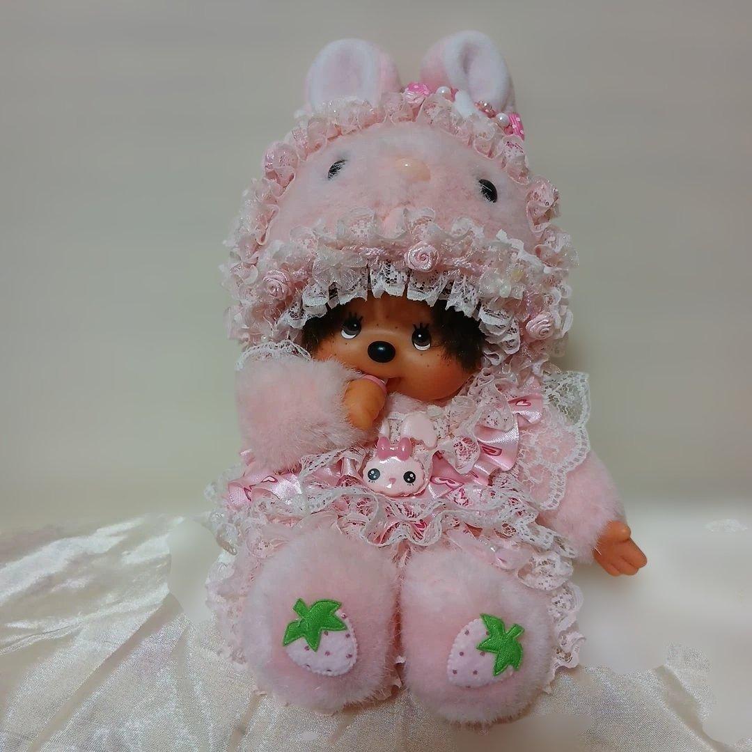 モンチッチ　可愛いアレンジ　着ぐるみうさぎと　CD ケース　セット品