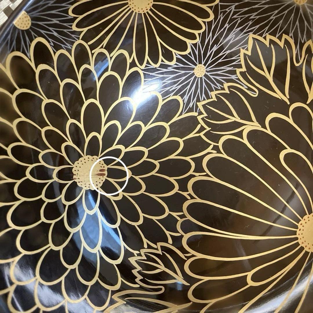 輪島塗椀　千鳥形菊蒔絵椀　煮物椀10客セット焦茶