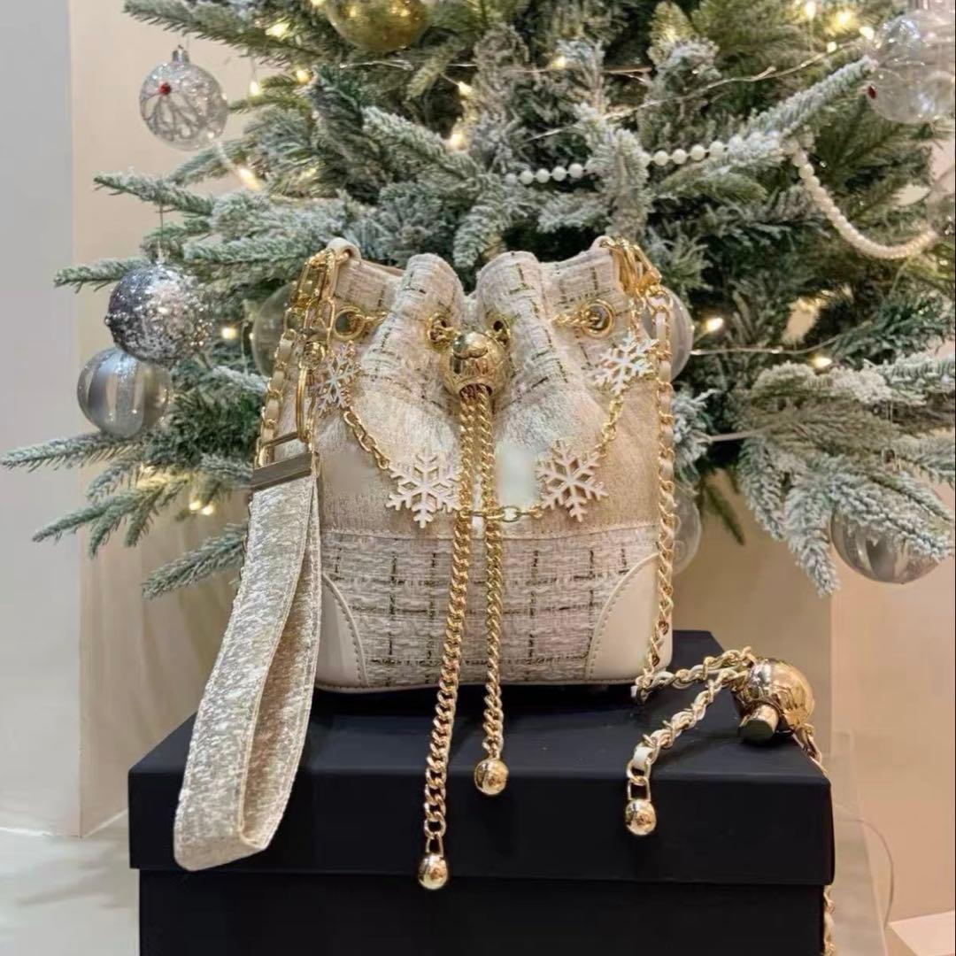 希少　レア　非売品 CHANEL ノベルティ ネイビー ツイード バケットバッグ