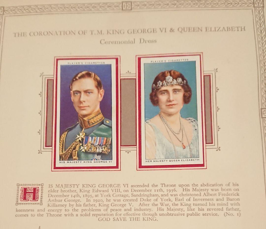 1937年 英国エリザベス2世 父 ジョージ国王5世 即位記念シガレットカード集