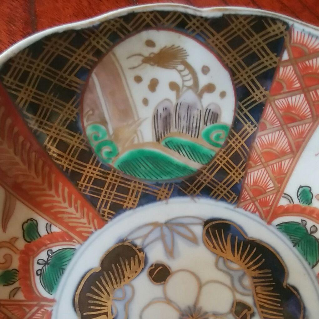 151  古伊万里　金襴染錦　色絵　5客