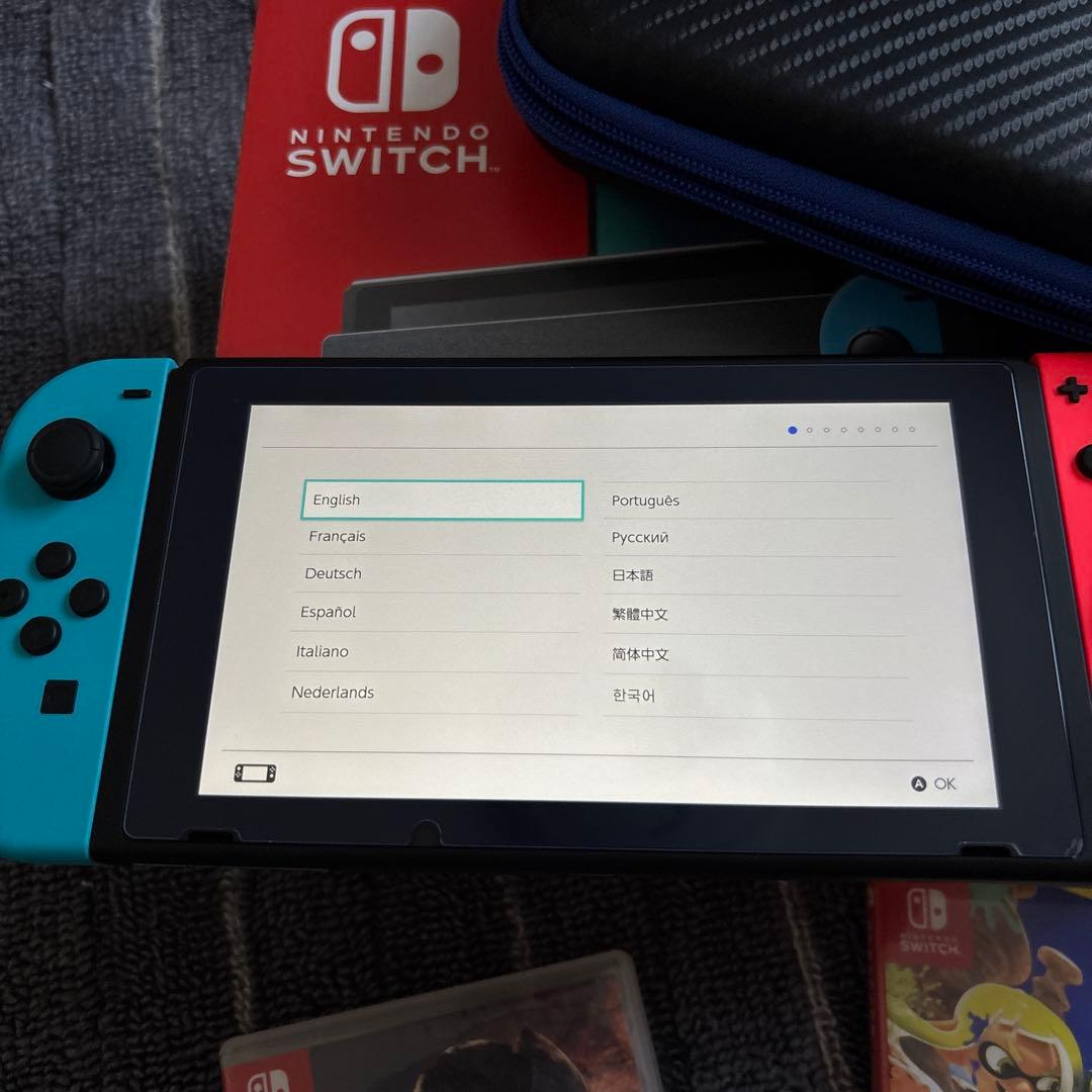 Nintendo Switch 本体 ネオンブルー/レッド スプラ3 DBD付き