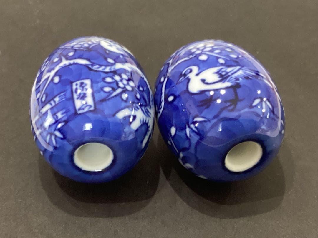 源右衛門　染付風鎮【美品】箱あり