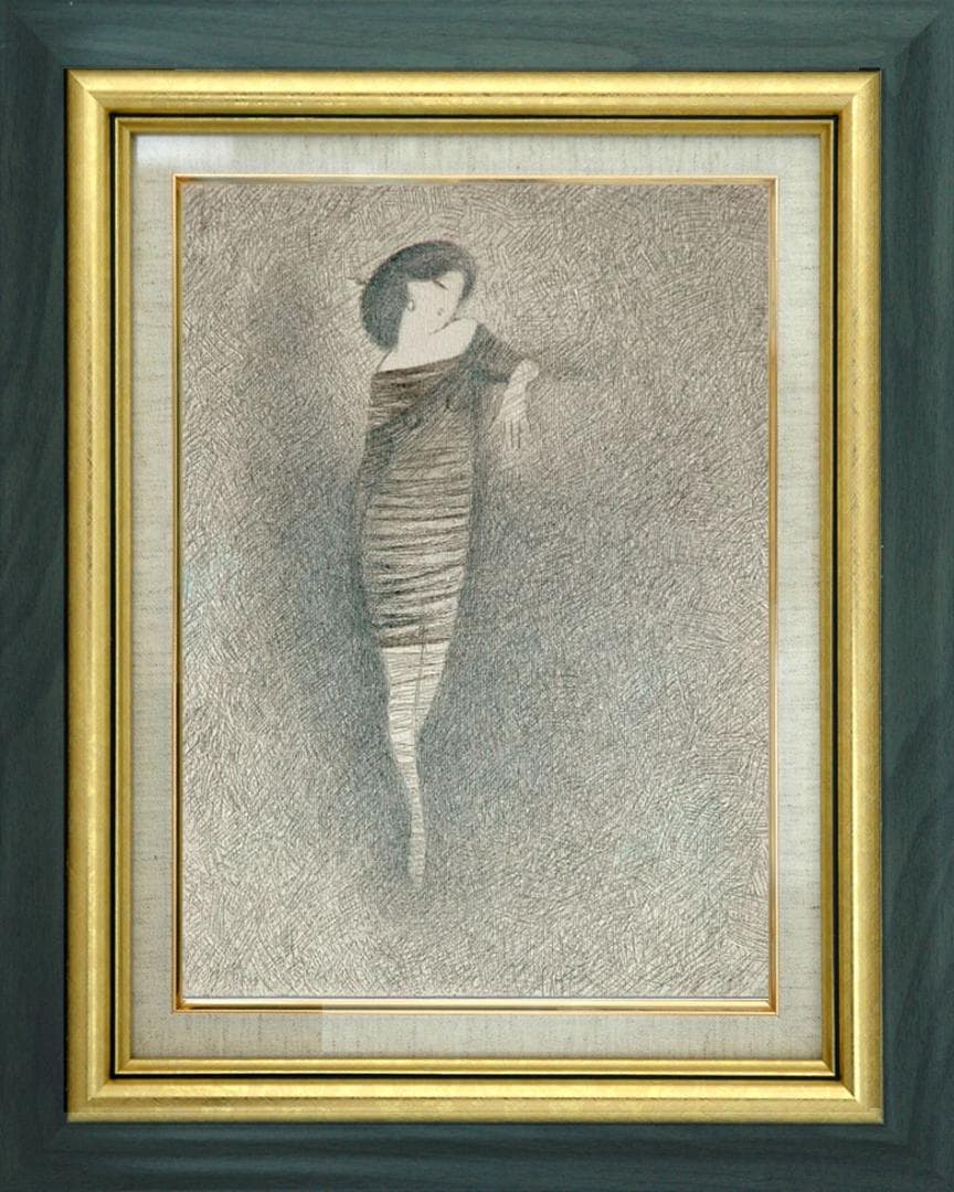 油絵 菅家令子 絵 絵画 インテリア 額付(銀) F3-010111 人物 女性