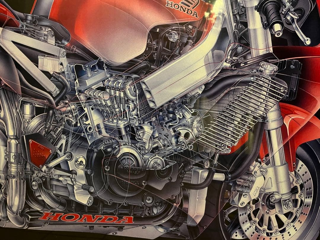 貴重！ 額装 HONDA NR 透視イラスト