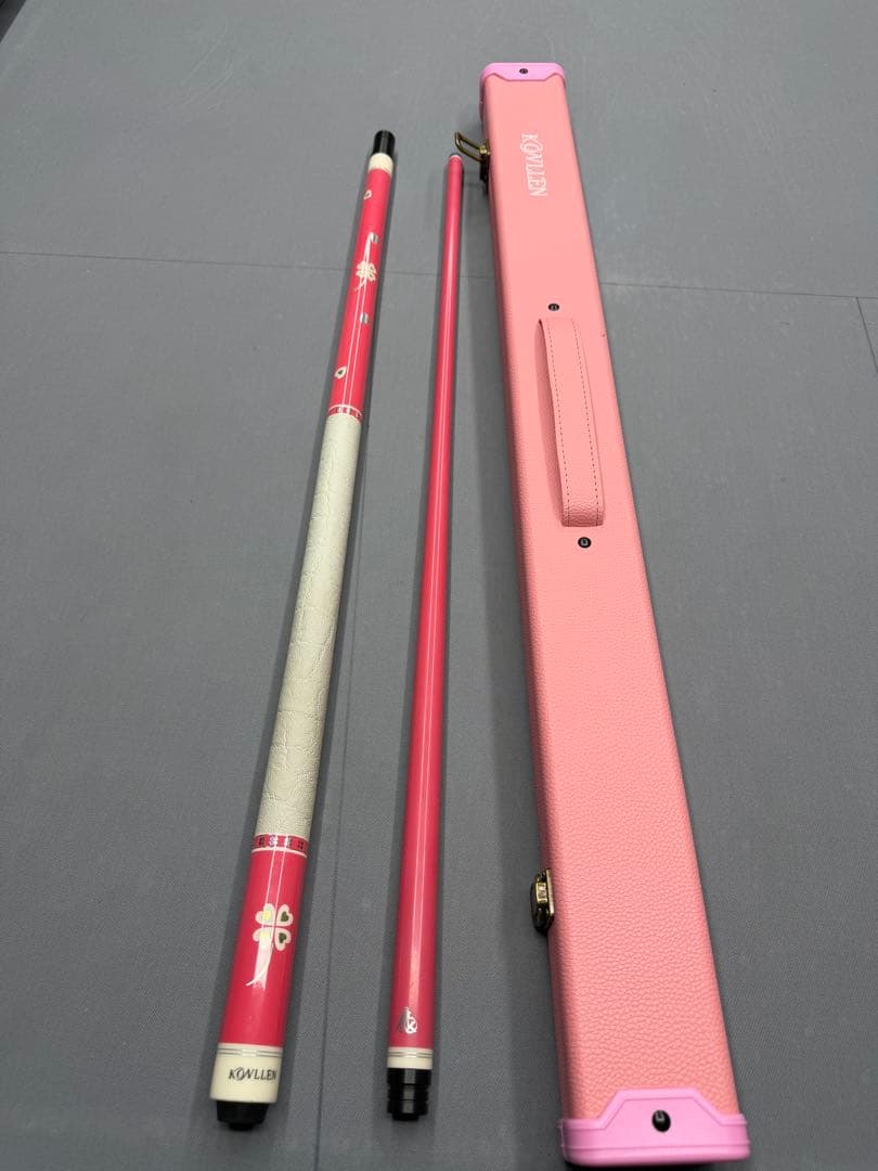 ピンクビリヤードキュー ハート柄 ケース付き