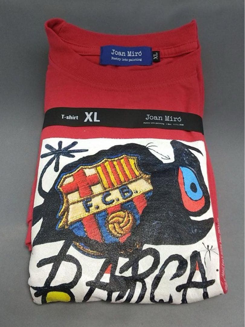 【新品未使用未開封】FCバルセロナ75周年記念Tシャツ(ミロ展)赤青2枚セット