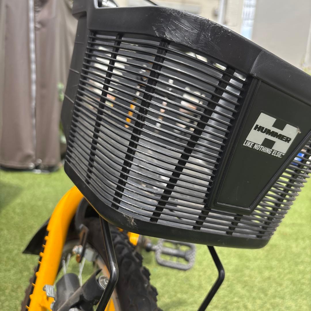 HUMMER 子供用自転車 イエロー 前カゴ付き
