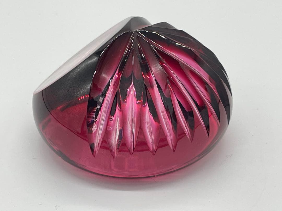 【未使用新品】薩摩切子 弟子丸 weight 切子 文鎮 鹿児島 桜島 共箱他付