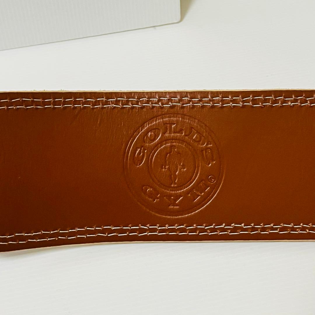 新品同様 GOLD'S GYM プロレザー ベルト ブラウン S ゴールドジム