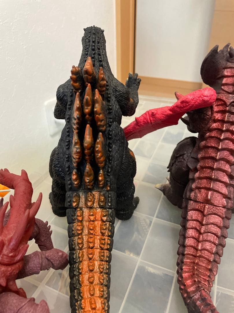 バーニングゴジラ　デストロイヤ集合体　完全体セット　ソフビ　当時物