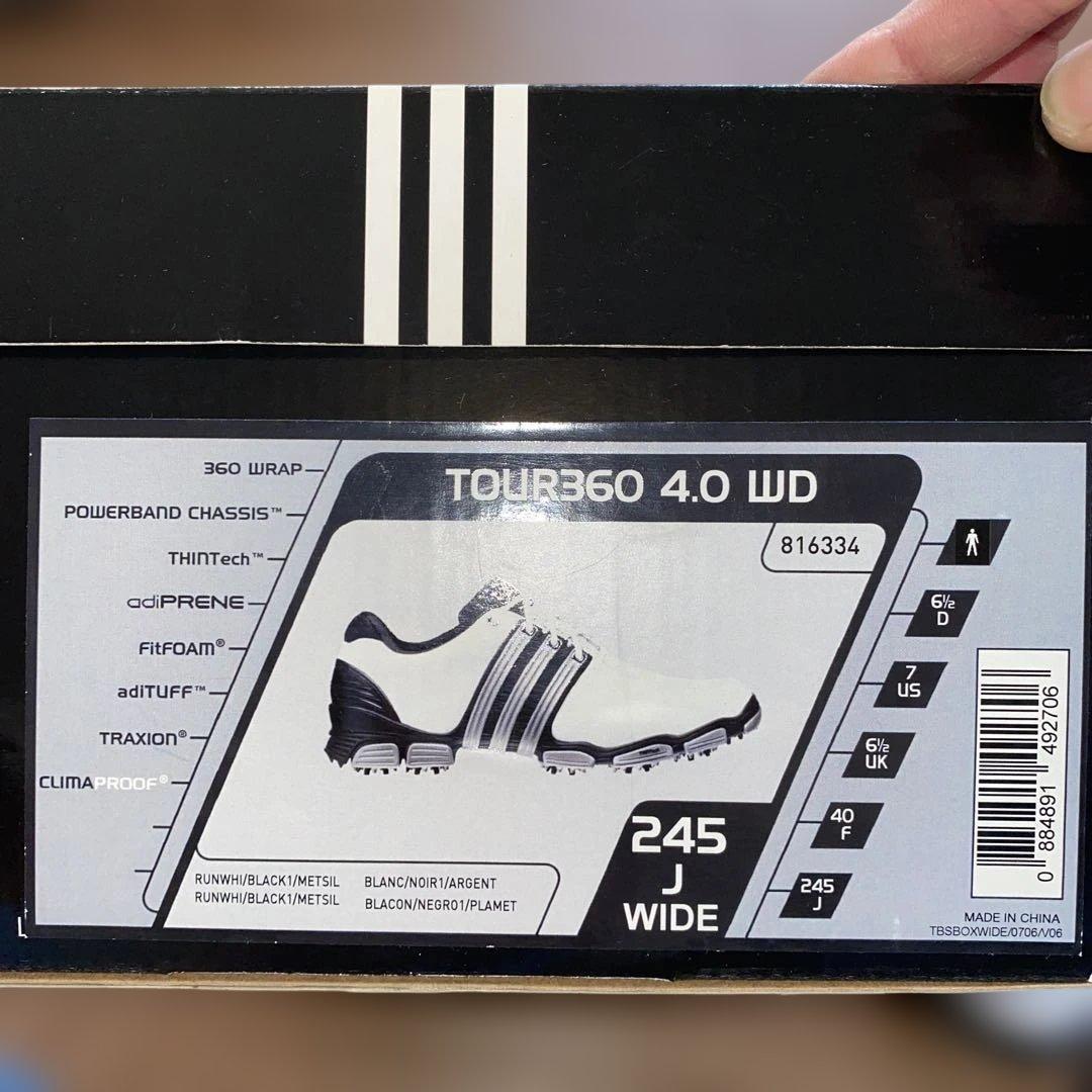 adidas TOUR360 4.0 WD ゴルフシューズ 6.5 UKWIDE
