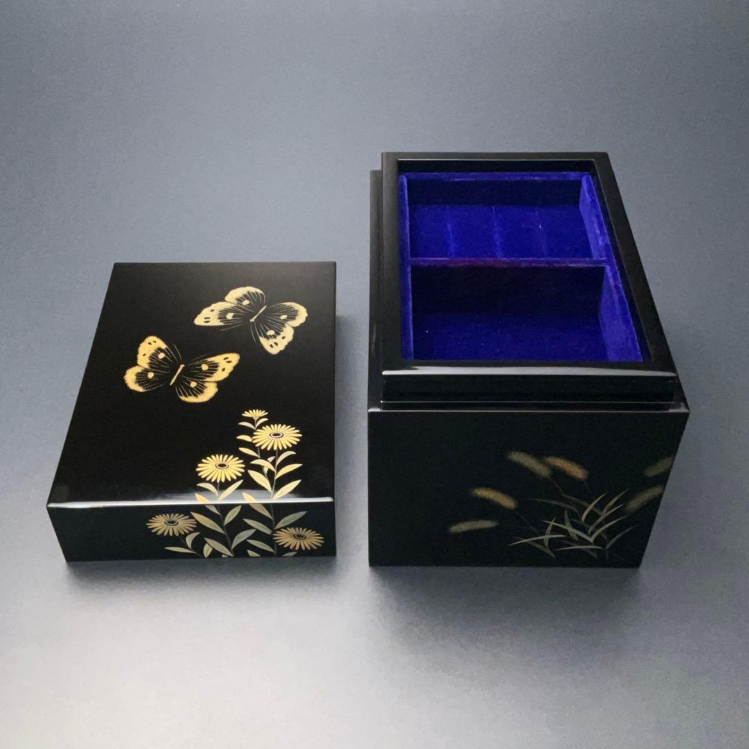 輪島塗　野々花沈金　宝石箱　共箱　三谷吾一　R1324