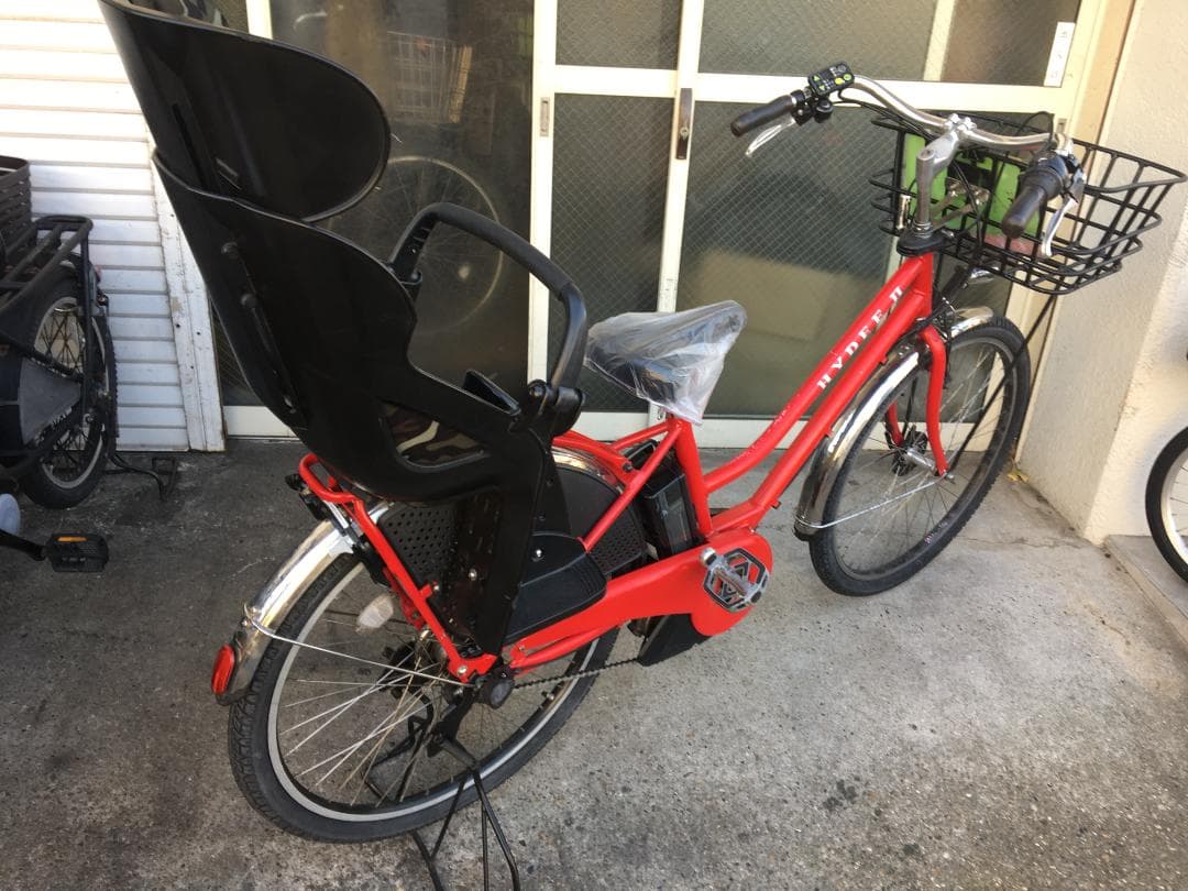 地域限定送料無料　ハイディツー　12,3AH　子供乗せ　赤　神戸市　電動自転車