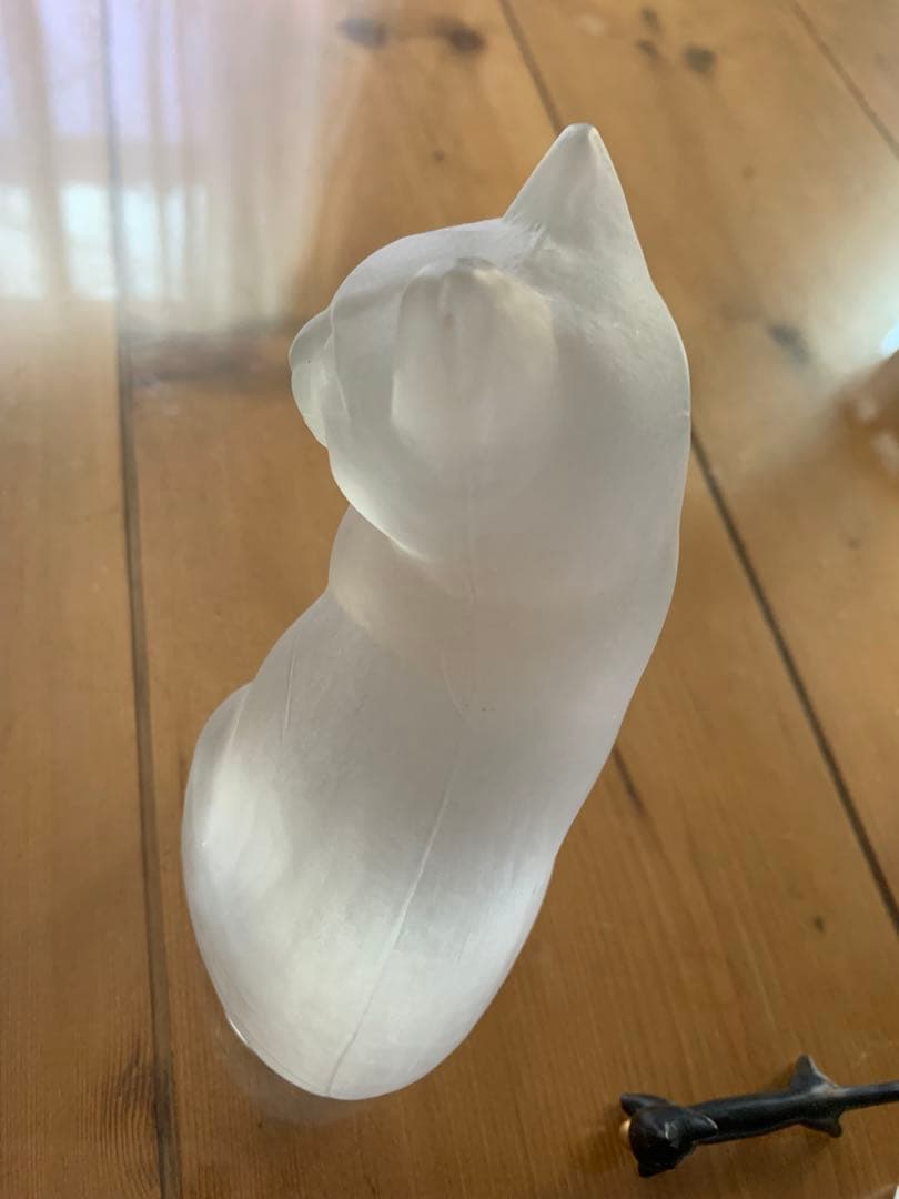 ビンテージNYBRO社製　猫のガラスオブジェ