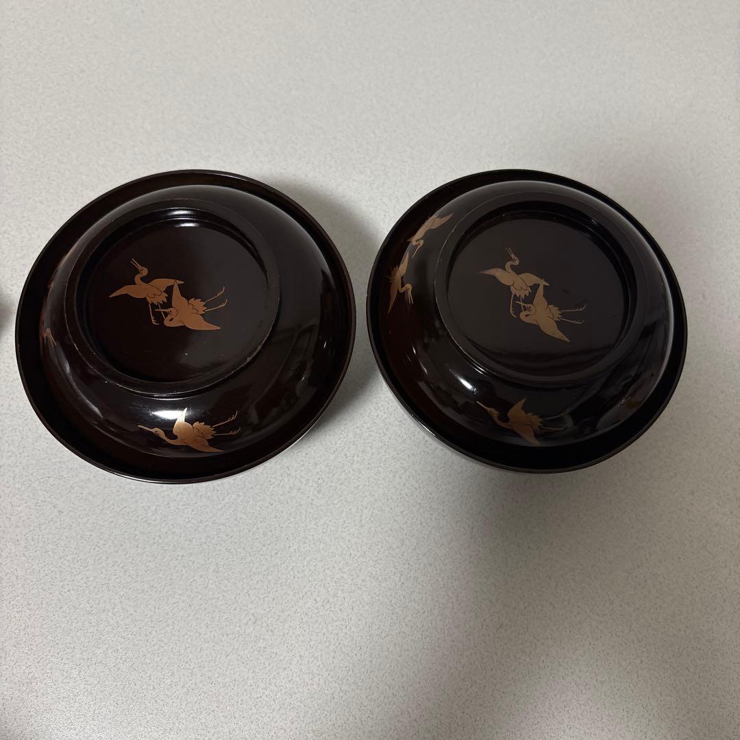 加賀漆器 蒔絵 鶴 翁 鈴 漆器 椀 茶道具 茶器 時代物