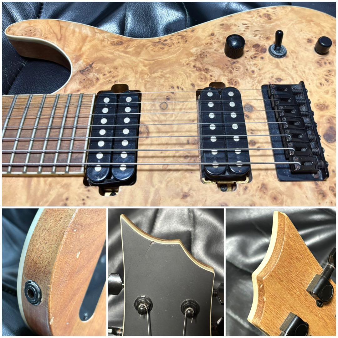 7弦 ギター 木目 ストラト 音出し確認済 メタル ラウド ロック Djent