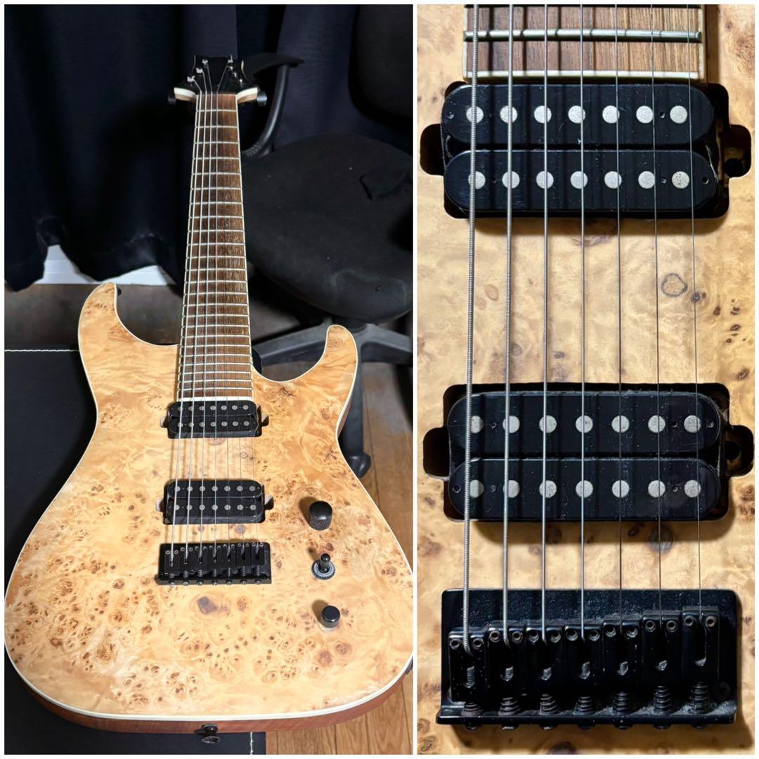 7弦 ギター 木目 ストラト 音出し確認済 メタル ラウド ロック Djent