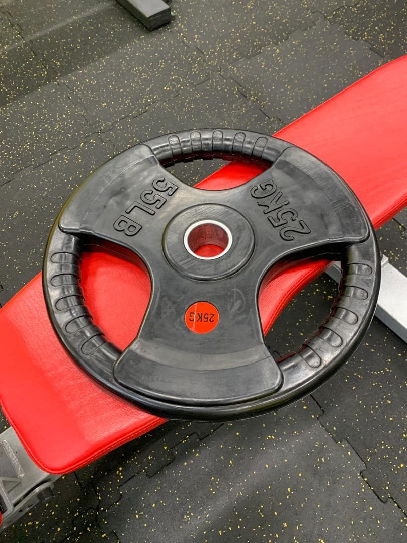 総重量100kg Φ50mm 3グリップラバープレート　計4枚SET