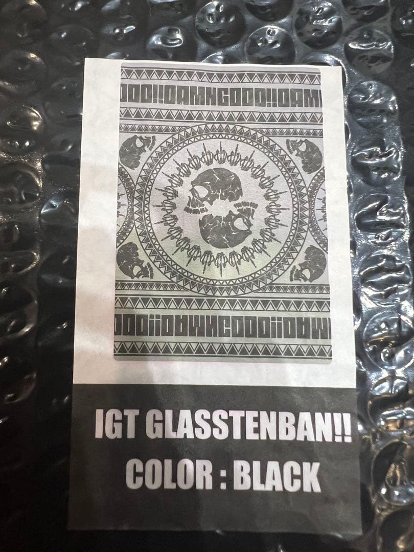 テーブル・チェア・ハンモック GLASS TENBAN!SKULL TRIBAL BLACK damngood