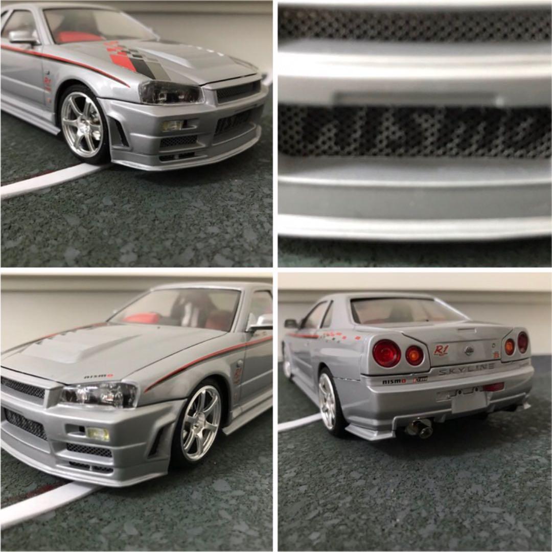 1/24 スカイライン R34 プラモ 完成品 クリア磨き上げ