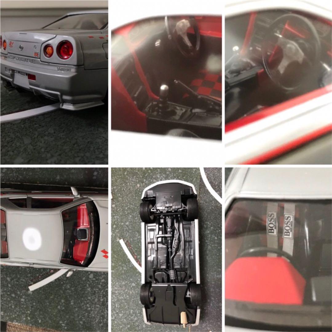 1/24 スカイライン R34 プラモ 完成品 クリア磨き上げ