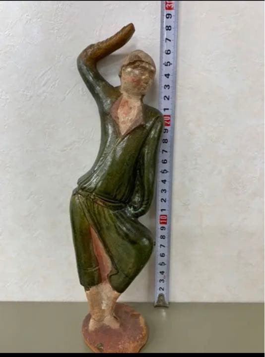 中国漢緑釉人形陶器　骨董　発掘品　古美術コレクション唐物　アンティーク江戸青磁