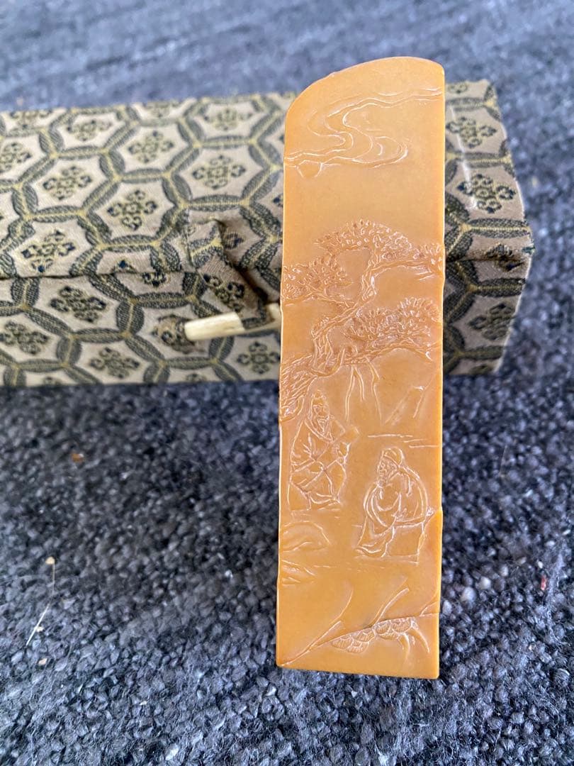 碓下黄・岱下黄　印材　落款印　中国古印材　豪刻 判子　印鑑　印泥　書道　硯　古墨