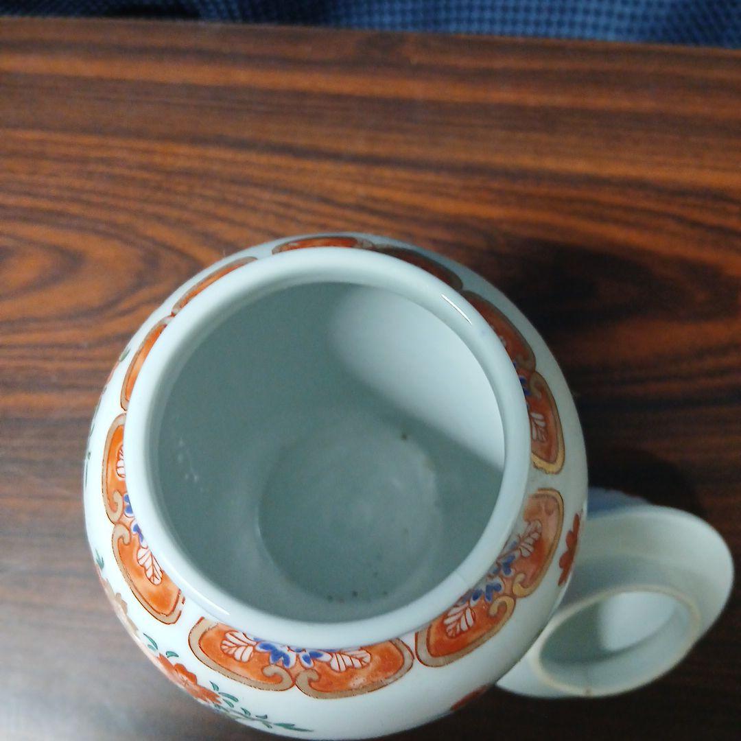 花と鳥の装飾陶器壺　有田焼