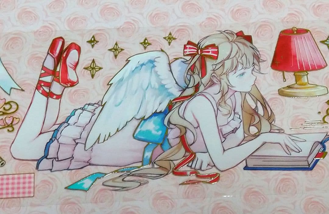 J636＃天堂図書館(立体烫金)flake切り売り海外人物マステ女の子